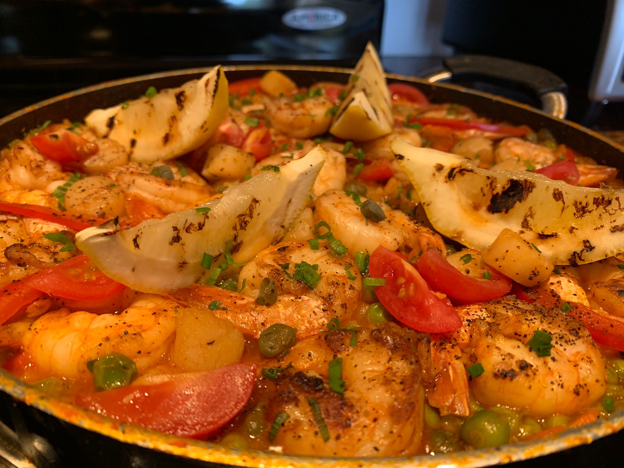 A roasted fish entrée with vegetables